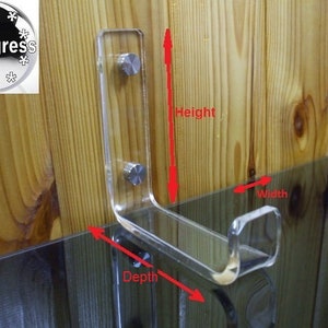 Custom Clear Acrylic Hook Holder Bracket Support for Wall Installation image 3