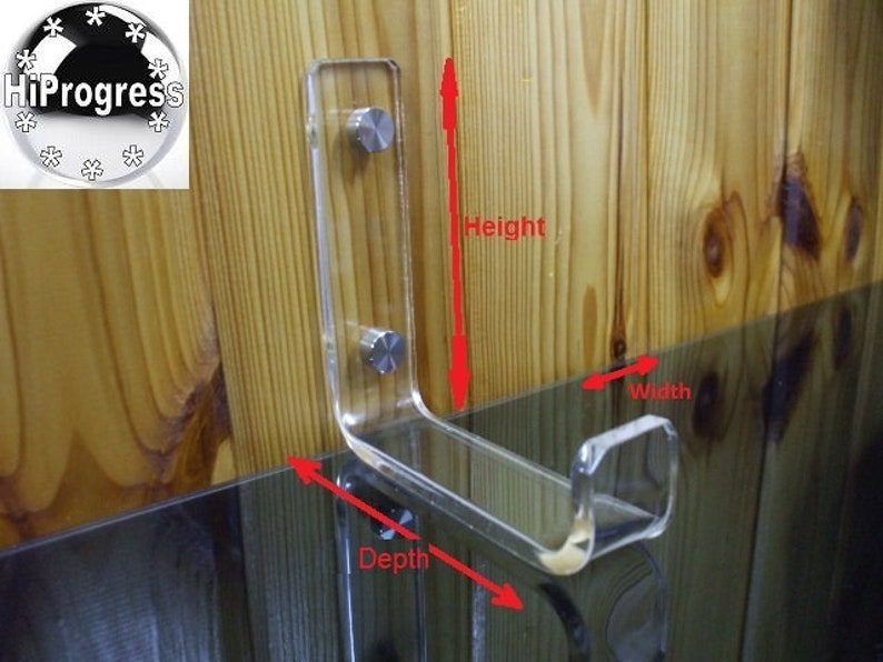 Custom Clear Acrylic Hook Holder Bracket Support for Wall Installation image 3