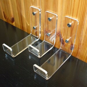 Custom Clear Acrylic Hook Holder Bracket Support for Wall Installation image 8