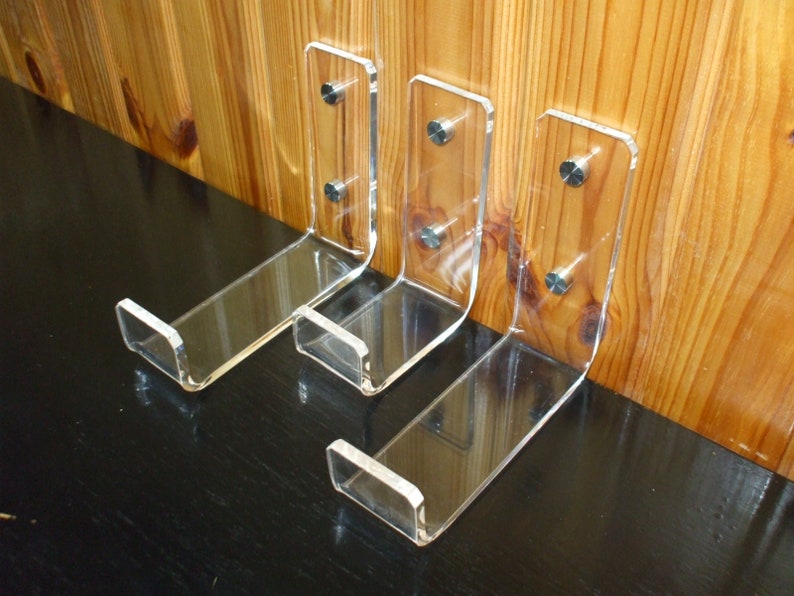 Custom Clear Acrylic Hook Holder Bracket Support for Wall Installation image 8