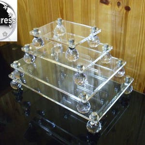 Rectangular Square Clear Acrylic Riser Stand Display Shelf Holder image 10