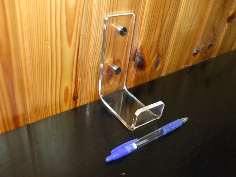 Custom Clear Acrylic Hook Holder Bracket Support for Wall Installation image 10