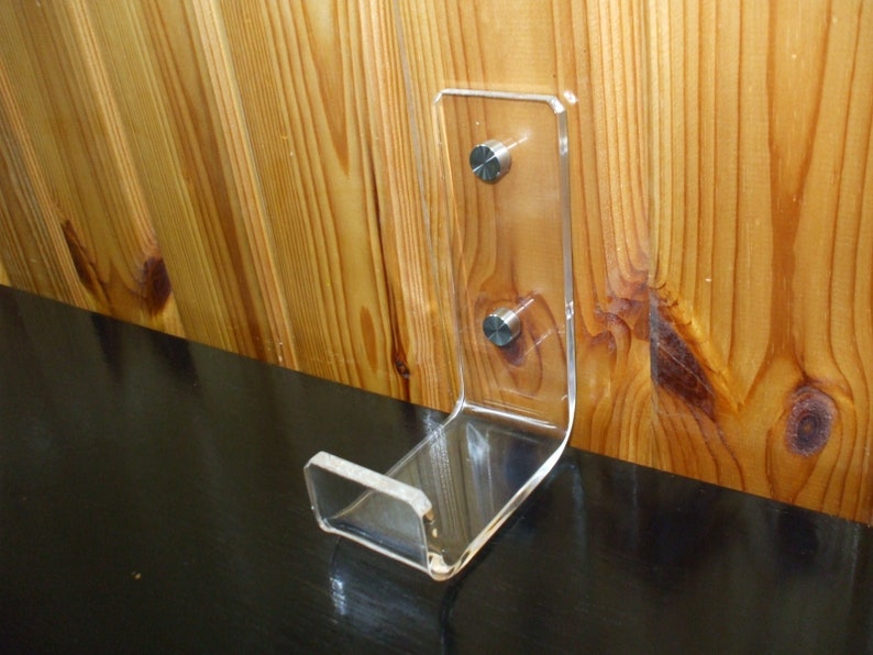 Custom Clear Acrylic Hook Holder Bracket Support for Wall Installation image 4