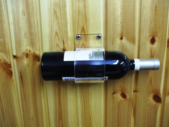 Single Wine 750 Ml Bottle Wall Hanging Mount Holder Stand Display Etsy