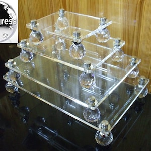 Rectangular Square Clear Acrylic Riser Stand Display Shelf Holder image 8