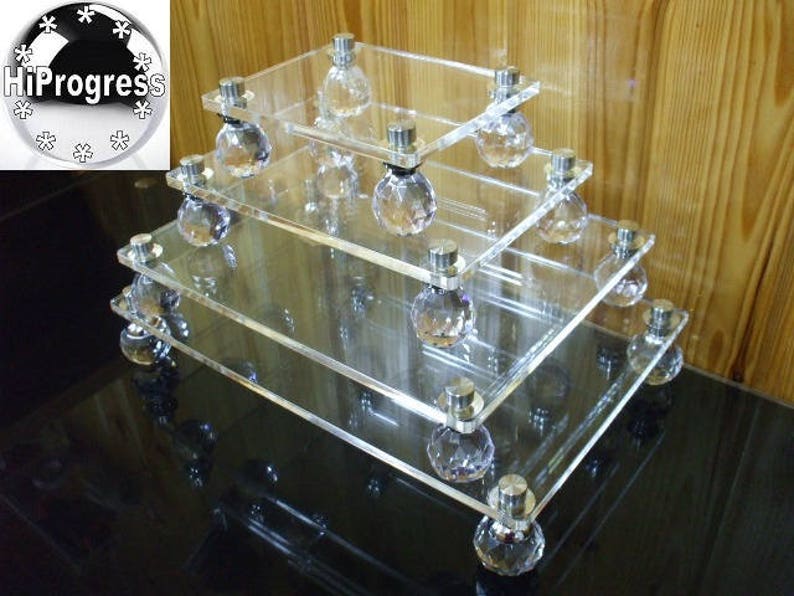 Rectangular Square Clear Acrylic Riser Stand Display Shelf Holder image 8