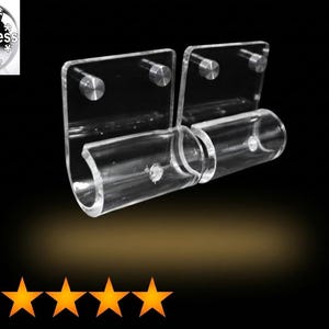 1Pc One Clear Acrylic Bracket Holder Support for Window Curtain 1 inch Rod