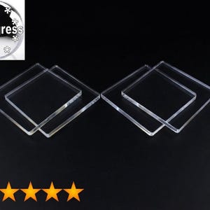 透明アクリルプレキシガラススクエアプレート（クラフト用品用）厚さ5～6mm