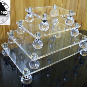 Rectangular Square Clear Acrylic Riser Stand Display Shelf Holder image 3