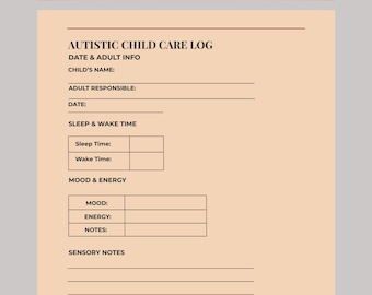 Registro de cuidados para niños autistas