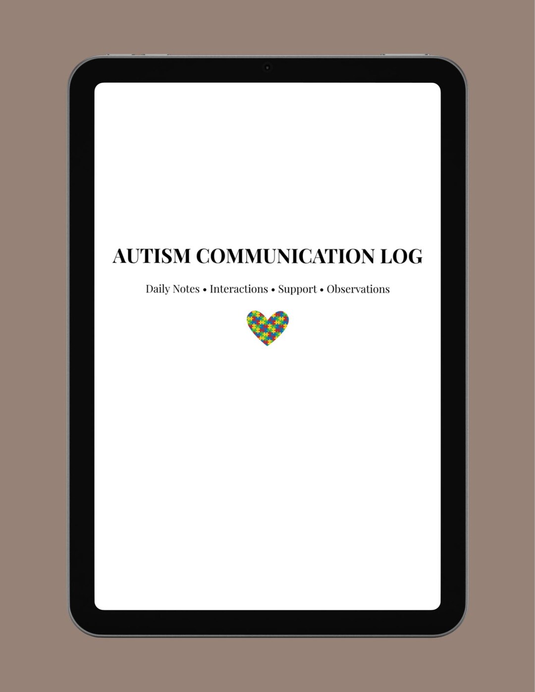 Autistic Log Autism Communication Log - Etsy