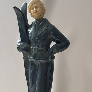 Art Deco Skier on Marble Base