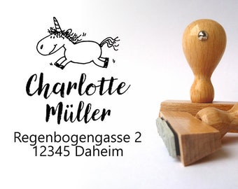 Adress-Stempel *** Einhorn Moppelchen *** ohne Rahmen