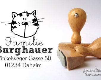 Adress-Stempel *** KATZE *** personalisiert