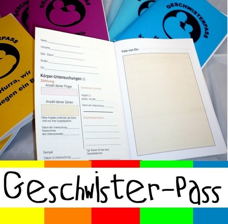 GESCHWISTERPASS wie ein Mutterpass ROSE Bild 2