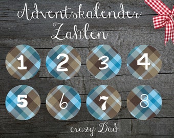 24 STICKER ADVENTSKALENDER ZAHLEN * crazy dad