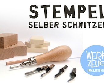 DIY STEMPEL Set PROFI * Gummi & Klötze Werkzeug