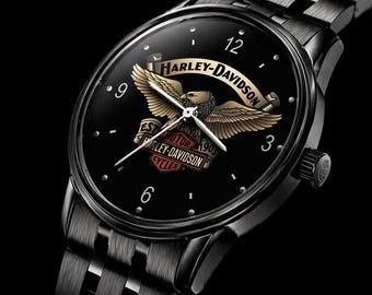 Luxury Harley Edition Davidson Mens Wristwatch Simple Alloy, Leather Strap Watch