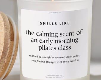 Pilates Candle Gift, Pilates Lover Gift for Her, Funny Pilates Candle, Wellness Girl Gift, Pilates Studio Decor