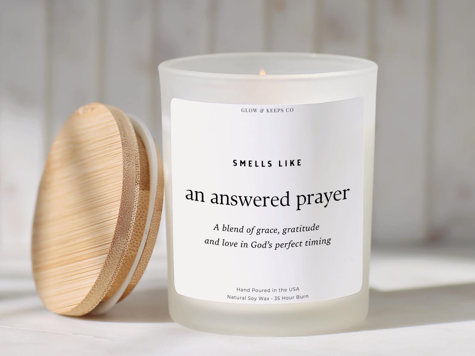 Answered Prayer Wedding Candle, Christian Wedding Gift, Religious Newlywed Gift, Personalized Couple Keepsake