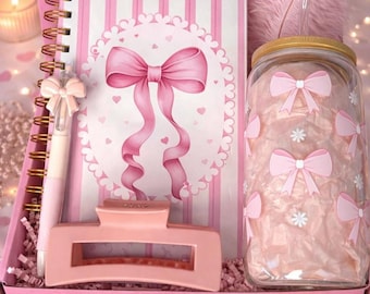 Caja de regalo para adolescente, set de regalo con estética rosa, caja de regalo suave para chica, regalo de cumpleaños para adolescente, lindo set de papelería, regalo para pijamada