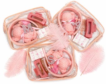 Blush Pink Bridesmaid Gift Box | Personalized Initial Pouch | Cute Accessories Set | Bridal Party Gift | Gift for Bridesmaids