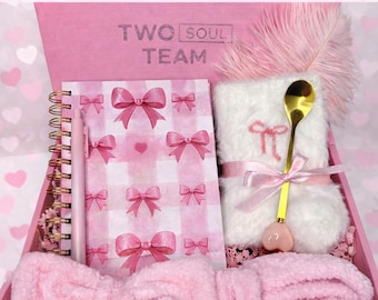 Caja de regalo rosa acogedora para el cuidado personal, set de spa, regalo de cumpleaños