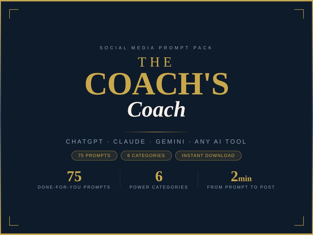 Chatgpt Prompts for Coaches | AI Social Media Content Pack (digital ...