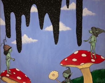 Wenn der Himmel zu schmelzen beginnt Acrylgemälde