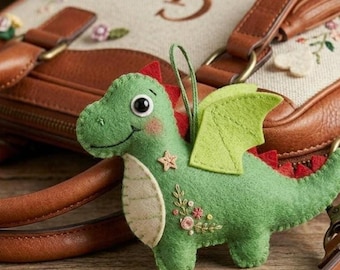 Felt Dragon Ornament Sewing Pattern | Beginner Hand-Sewing PDF Craft (Digital Download)