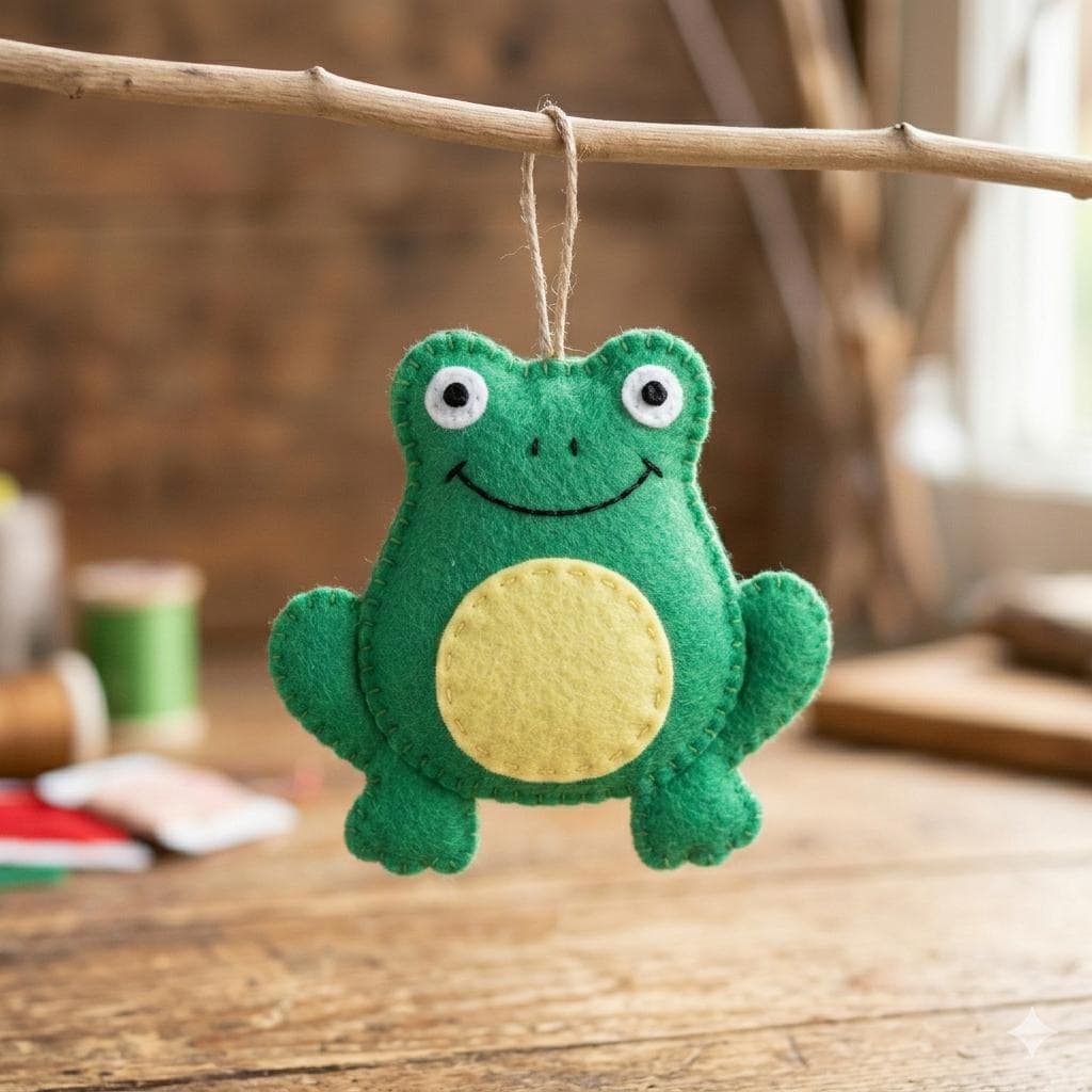 Felt Frog Ornament Sewing Pattern – Beginner PDF Guide, Hand-stitched ...