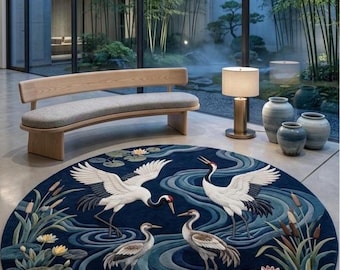 Hand-Tufted Silk Tiger Rug – Purple Gold Animal Art Carpet, Modern Tibetan Style Home Decor