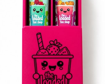 3D Printed Loaded Tea To Go Case with Sliding Lid – Single, Double or 4 Packet Holder