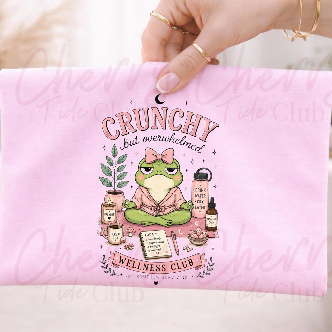 Crunchy Frog Wellness Club PNG, Stressed Frog Shirt Design, Holistic ...