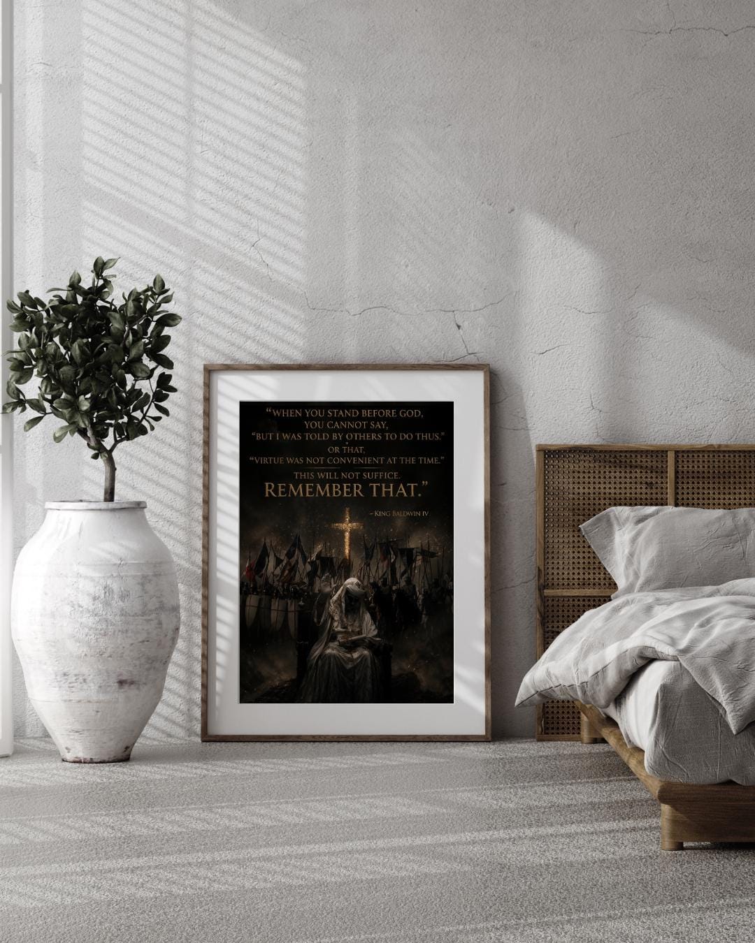 King Baldwin IV Poster, Crusader Wall Art - Medieval Christian Quote ...