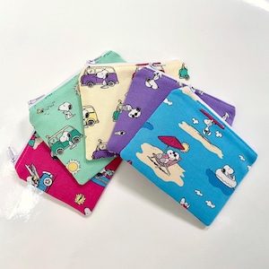 Coin Purse, Earphone Pouch, Medication Pouch, Handmade, Snoopy Peanuts Cartoon Design, Lined, Teenager Childrens Gift, Unisex
