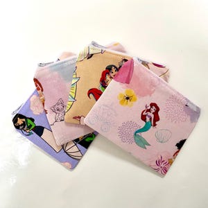 Coin Purse, Money/Earphone Holder, Handmade, Disney Princesses, Cinderella, Snow White, Ariel, Gift for Her, Stocking Filler, Travel Wallet
