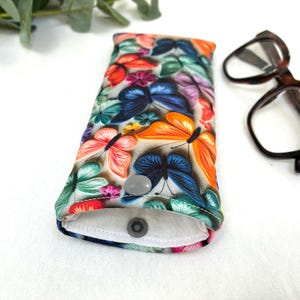 Soft Glasses Case, Padded, Butterfly Fabric with Popper, Handmade image 17