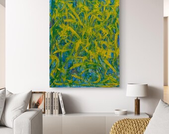 Large Acrylic Abstract Painting 120x70 cm, Original Handmade Wall Art, Modern Canvas Art, Colorful Contemporary Decor, Living Room Wall Art,