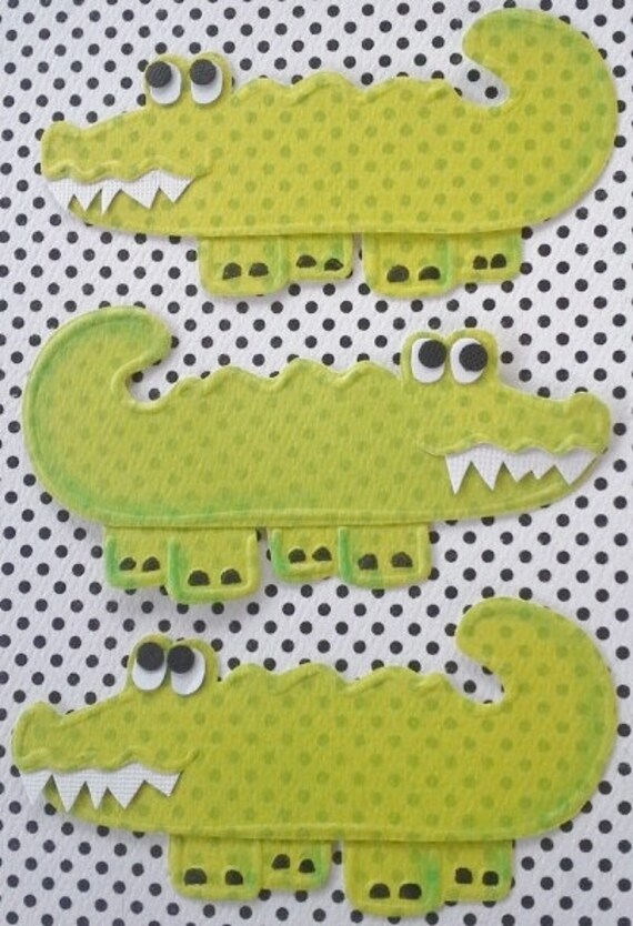 Alligator scrapbook embellishments handmade crocodile Etsy