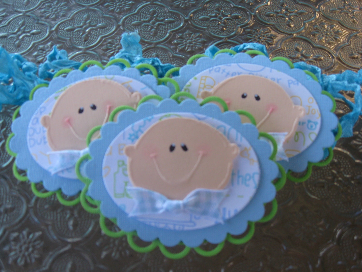 Handmade Baby Boy Scrapbook Embellishments for card making Etsy