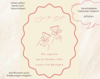 Save the Date Karte Hochzeit Personalisiert | Modern & Elegant | Individuelle Einladung | Digital Download