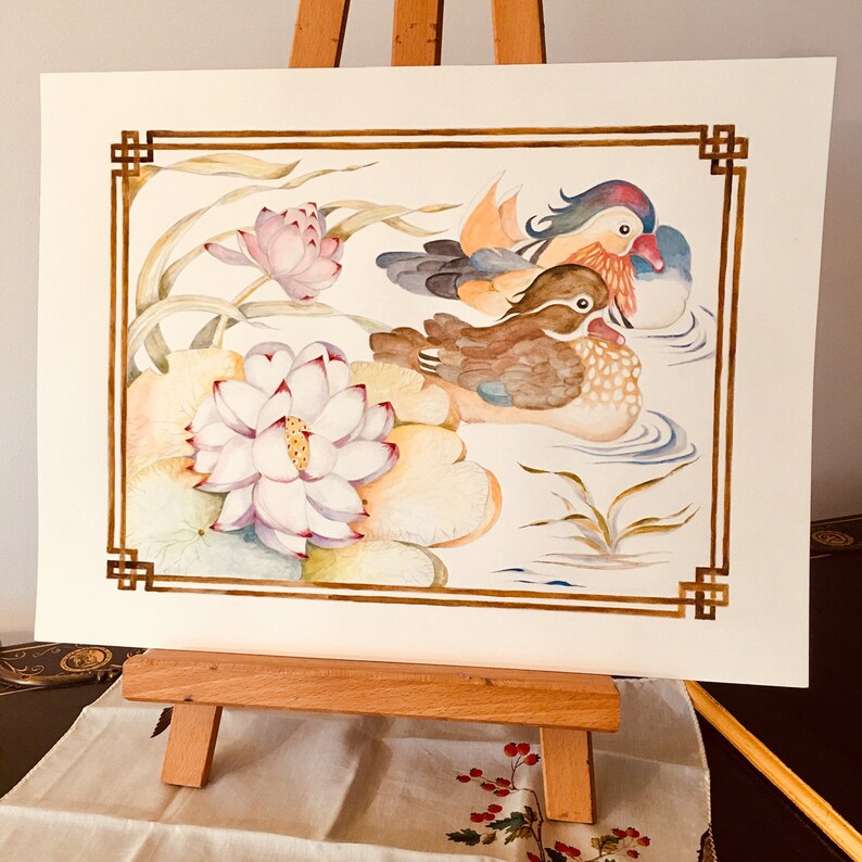 Love Loyalty Purity Enlightenment Rebirth Renewal Marriage Matchmaking in Heaven Mandarin Ducks in a Lotus Pond Wedding Love Bagua Art