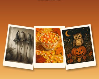 Cozy Autumn Collection Set of 3, Halloween Print Bundle (Digital)