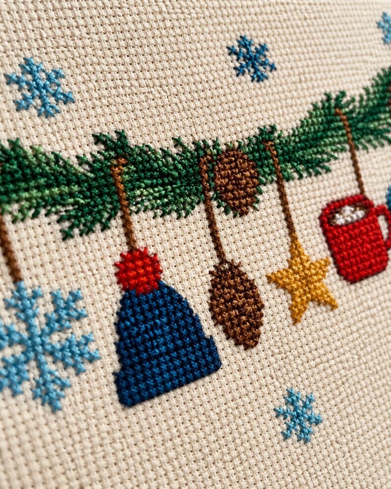 Let It Snow Cross Stitch Pattern PDF, Winter Garland - Etsy