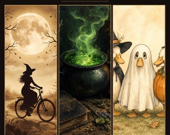Witchy Halloween Collection Set of 3, Gothic Fall Print Bundle (Digital)
