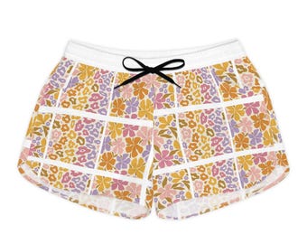 Retro Floral Leopard Patchwork Shorts | Women's Casual Shorts