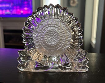 Portavelas vintage de girasol de los años 90 para velas pequeñas o votivas.