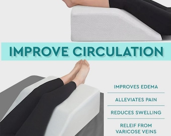 Leg Elevation Foam Wedge Pillow for Pain Relief Circulation Knee, Back Support