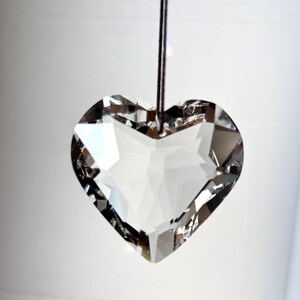 Crystal Clear Heart SunCatcher, Window RainbowMaker Prism, Car Mirror Decor